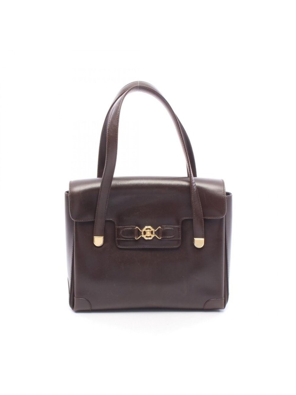 Celine Handbag Dark Brown Leather Triomphe